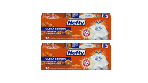 Hefty Ultra Strong Kitchen Trash Bags, Cinnamon Pumpkin Spice Scent