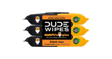 DUDE Wipes DUMPkin Spice Wipes, Pack of 3