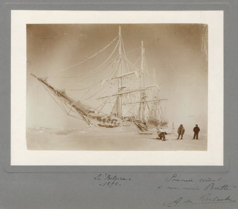 The 'Belgica' beset in ice in 1898.