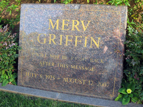 Merv Griffin's headstone in Westwood Memorial Park.