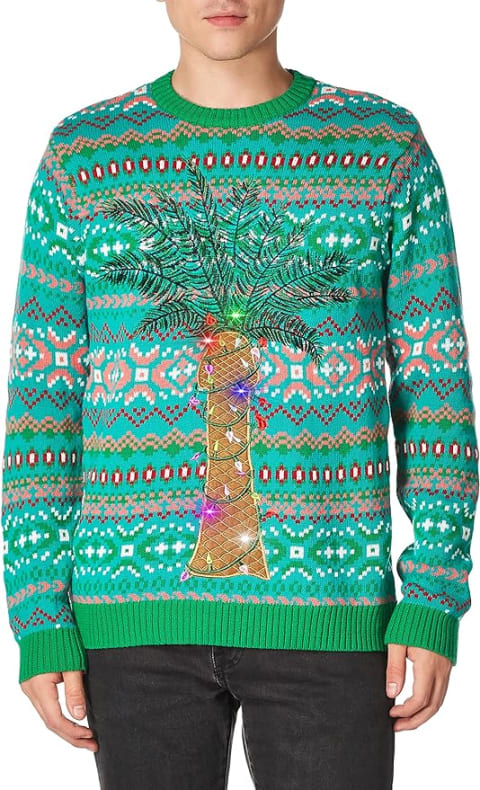 Light-Up Cactus Ugly Christmas Sweater