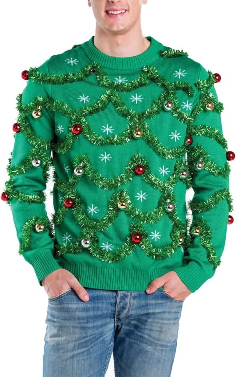 Gaudy Garland Ugly Christmas Sweater