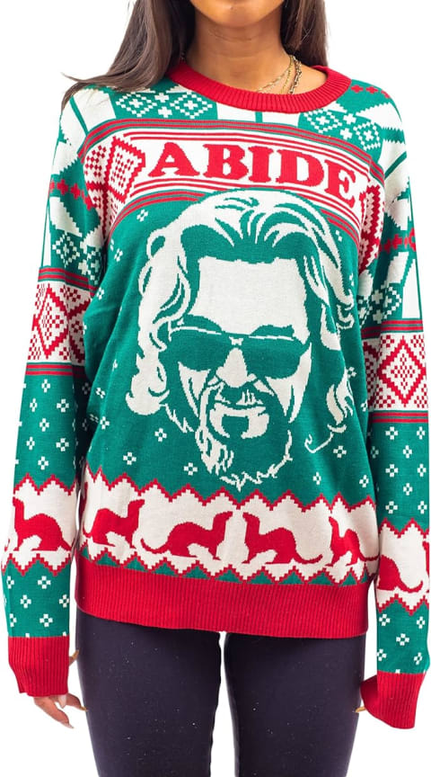 'The Big Lebowski' Dude Abide Marmot Bowling Ugly Christmas Sweater