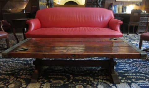 The table made from the USS ‘Explorer’ hatch cover