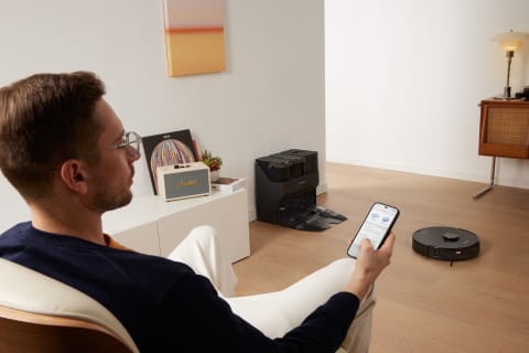 The Roborock S7 Max Ultra robot vacuum and mop at work.