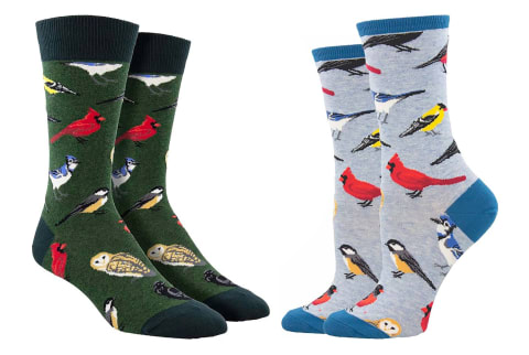 Men’s (left) and women’s Bird is the Word socks