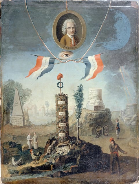 Nicolas Henri Jeaurat de Bertry’s allegory of the French Revolution with a portrait of Rousseau