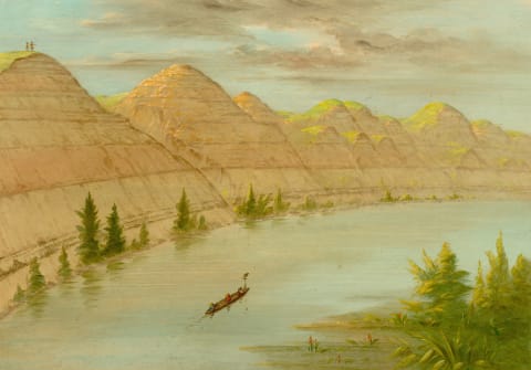 George Catlin, ‘View in the ‘Grand Detour,’ Upper Missouri, 1861/1869’