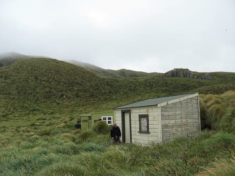 A hut in the Antipodes group is stocked with food, water, and other items for the use of shipwreck survivors.