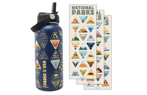 Wondery Original National Parks of the USA Bucket List Travel Water Bottle