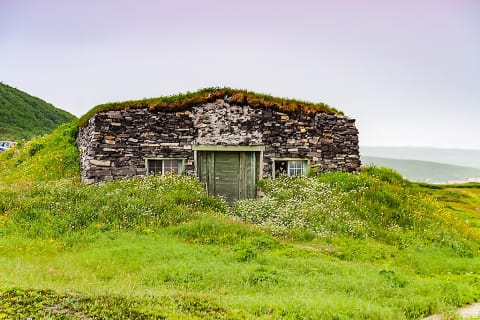 A recreated Viking structure at L’Anse aux Meadows.