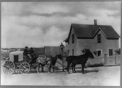 The scene in Dodge City, Kansas, around the time that the blizzards struck.