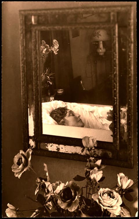 Silver print, ca. 1920s. On the back is written "Mrs. Conant after death."