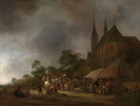 ‘A Village Fair, with a Church Behind,’ restored. Click to enlarge.