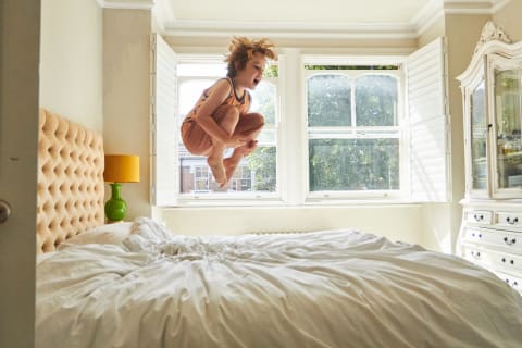 You'll have more reasons to jump for joy if you wait until next month to buy a new bed.