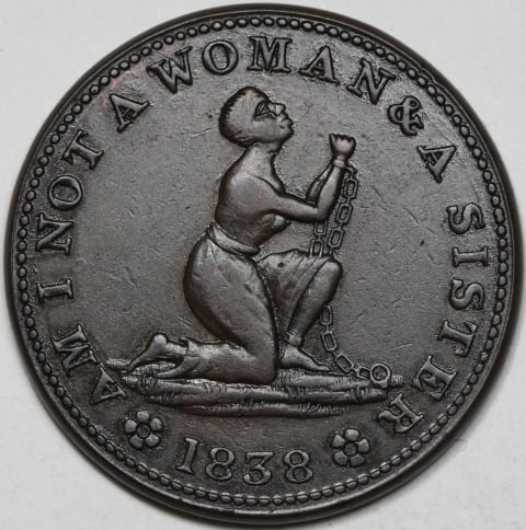 A hard times token from 1838.