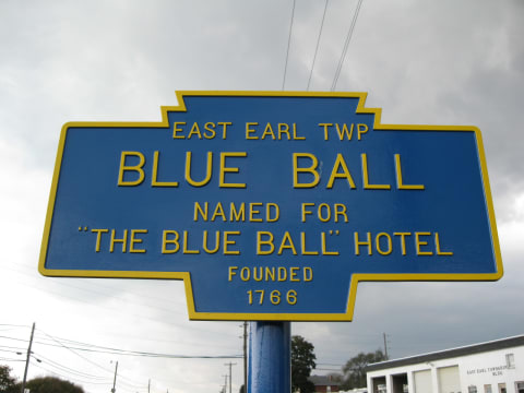 A sign in Blue Ball, Pennsylvania.