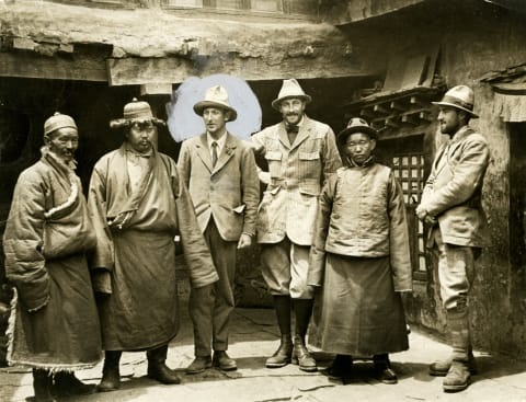 Mallory (third from left) and company at some point during the 1924 expedition.