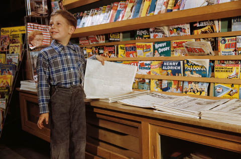 Copies of 'Lassie' and 'Blondie' threaten to warp this young boy's mind.