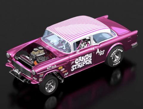 RLC ‘55 Chevy Bel Air Gasser in the Candy Striper variant