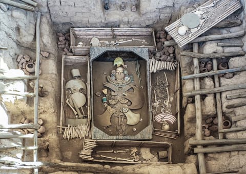 A replica of the tomb of the Lord of Sipán in Peru. 