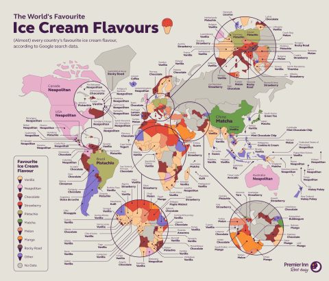 Here's the scoop on how the world likes its ice cream.