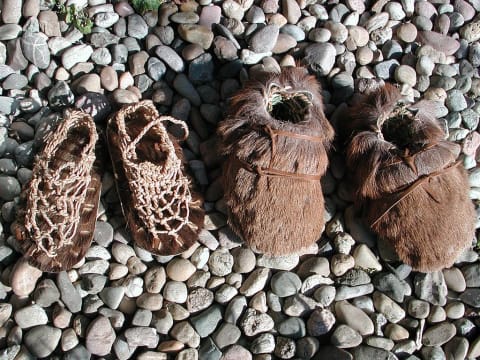 A historical reconstruction of Ötzi’s shoes.