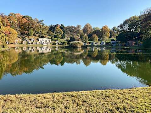 Sylvan Water, the largest pond at Green-Wood Cemetery.