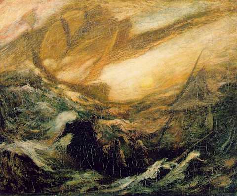 A detail from ‘The Flying Dutchman’ by Albert Pinkham Ryder.