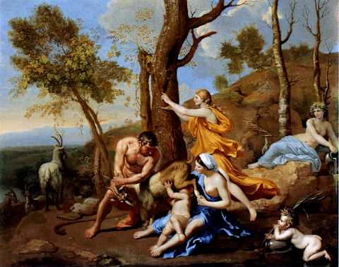 'The Nurture of Jupiter' (the Roman equivalent of Zeus) by Nicolas Poussin circa 1636.