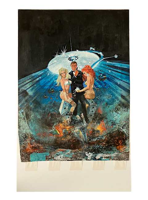 Robert McGinnis‘ hand-painted poster for “Diamonds Are Forever.”