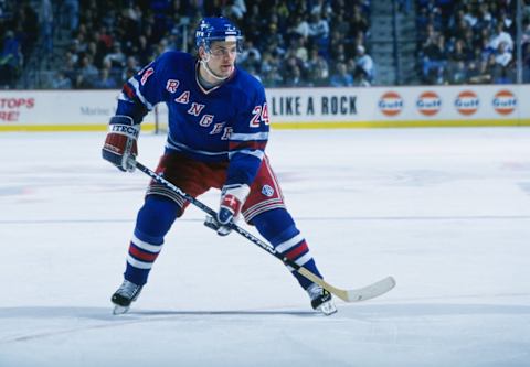 Leftwinger Niklas Sundstrom of the New York Rangers . Mandatory Credit: Rick Stewart /Allsport