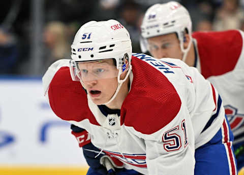 Sep 28, 2022; Toronto, Ontario, CAN; Montreal Canadiens forward Emil Heineman. Mandatory Credit: Dan Hamilton-USA TODAY Sports