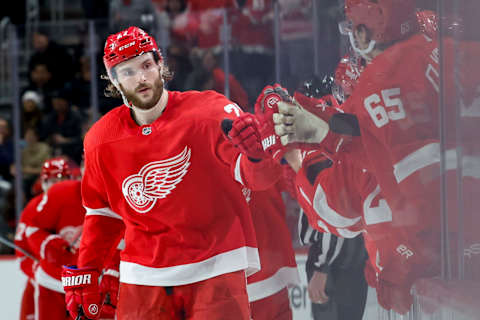 Michael Rasmussen of the Detroit Red Wings. Mandatory Credit: Rick Osentoski-USA TODAY Sports