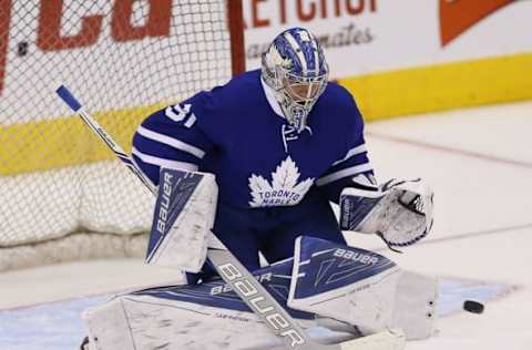 NHL Power Rankings: Toronto Maple Leafs goaltender Frederik Andersen (31) makes a save during the warm up against the Edmonton Oilers Air Canada Centre. Mandatory Credit: John E. Sokolowski-USA TODAY Sports