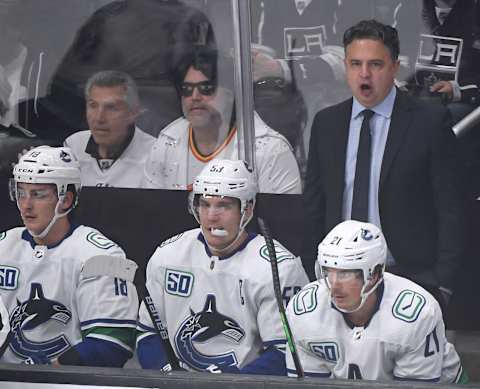 Head coach Travis Green of the Vancouver Canucks (Photo by Harry How/Getty Images)