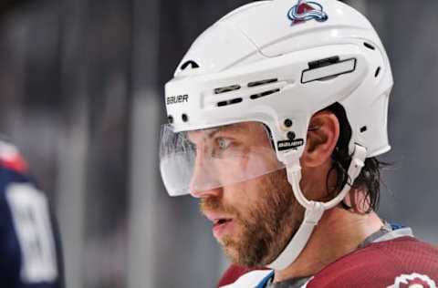 COLUMBUS, OH – FEBRUARY 11: Peter Forsberg #21 of the Colorado Avalanche takes a breather against the Columbus Blue Jackets on February 11, 2011 at Nationwide Arena in Columbus, Ohio. Columbus defeated Colorado 3-1. (Photo by Jamie Sabau/NHLI via Getty Images)