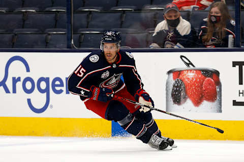 Michael Del Zotto #15 of the Columbus Blue Jackets (Photo by Kirk Irwin/Getty Images)