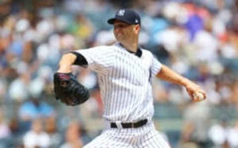 NEW YORK, NY – JULY 29: J.A. Happ #34 of the New York Yankees pitches in the first inning against the Kansas City Royals at Yankee Stadium on July 29, 2018 in the Bronx borough of New York City. (Photo by Mike Stobe/Getty Images)