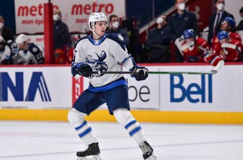 Manitoba Moose, Declan Chisholm (47). (Photo by Minas Panagiotakis/Getty Images)