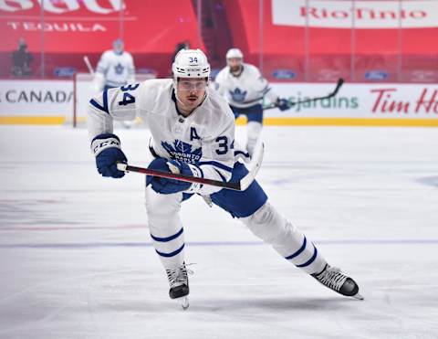 Auston Matthews #34 of the Toronto Maple Leafs. (Photo by Minas Panagiotakis/Getty Images)