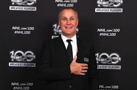 LOS ANGELES, CA – JANUARY 27: NHL Top 100 player Paul Coffey poses for a portrait at the Microsoft Theater as part of the 2017 NHL All-Star Weekend on January 27, 2017 in Los Angeles, California. (Photo by Brian Babineau/NHLI via Getty Images)