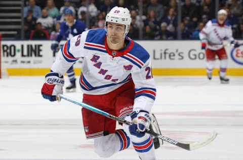 TORONTO, ON – DECEMBER 22: Chris Kreider #20 of the New York Rangers skates against the Toronto Maple Leafs during an NHL game at Scotiabank Arena on December 22, 2018 in Toronto, Ontario, Canada. The Maple Leafs defeated the Rangers 5-3. (Photo by Claus Andersen/Getty Images)