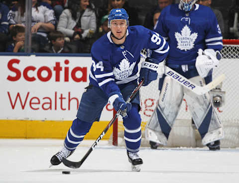 TORONTO, ON – JANUARY 18: Tyson Barrie #94 of the Toronto Maple Leafs. (Photo by Claus Andersen/Getty Images)