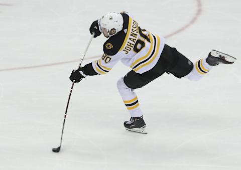 COLUMBUS, OH – MAY 6: Boston Bruins left wing Marcus Johansson (90) scores a goal during the third period. The Columbus Blue Jackets host the Boston Bruins in Game 6 of the Eastern Conference semifinals at Nationwide Arena in Columbus, OH on May 6, 2019. (Photo by Matthew J. Lee/The Boston Globe via Getty Images)