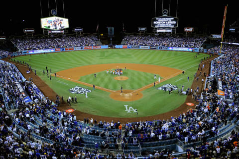 LOS ANGELES, CA – NOVEMBER 01: The Houston Astros celebrate defeating the Los Angeles Dodgers 5-1 in game seven to win the 2017 World Series at Dodger Stadium on November 1, 2017 in Los Angeles, California. (Photo by Kevork Djansezian/Getty Images)