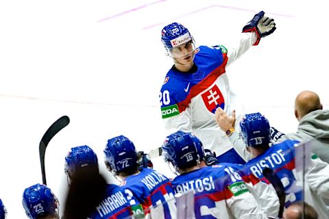 Juraj Slafkovsky of Slovakia (Photo by Jari Pestelacci/Eurasia Sport Images/Getty Images)