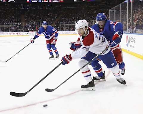 NEW YORK, NEW YORK – DECEMBER 06: Phillip Danault #24 of the Montreal Canadiens skates against the New York Rangers at Madison Square Garden on December 06, 2019 in New York City. The Canadiens defeated the Rangers 2-1. (Photo by Bruce Bennett/Getty Images)