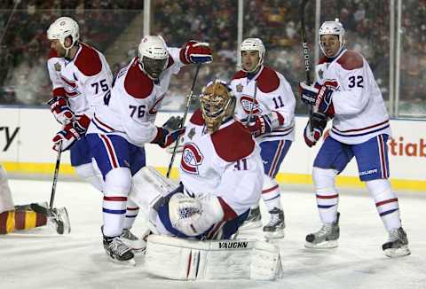 Feb 20, 2011; Calgary, AB, Canada; Montreal Canadiens goalie Carey Price Mandatory Credit: Tom Szczerbowski-USA TODAY Sports