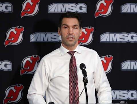 Alain Nasreddine, interim head coach of the New Jersey Devils. (Photo by Bruce Bennett/Getty Images)